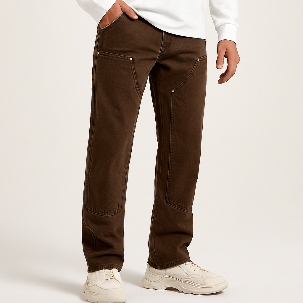 Men’s Brown Utility Straight-Leg Pants