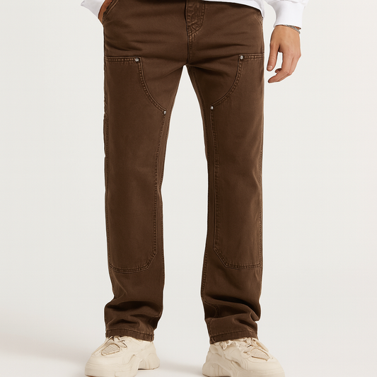 Men’s Brown Utility Straight-Leg Pants