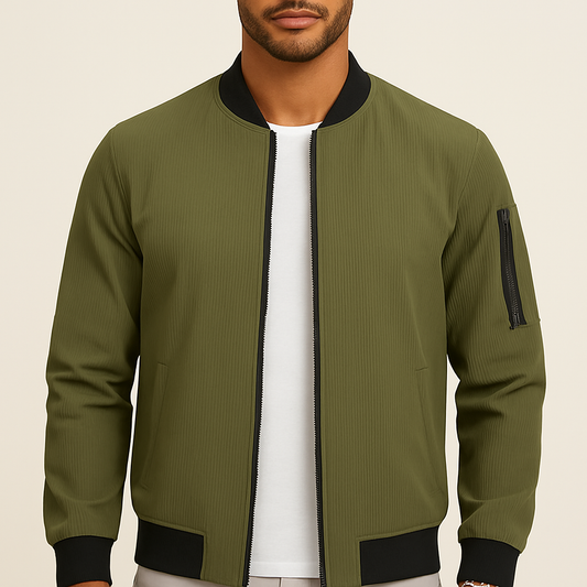 Men’s Olive Green Bomber Jacket